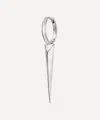 Maria Tash 14ct White Gold Faceted Single 25mm Long Spike Clicker Hoop Earring In White Gold