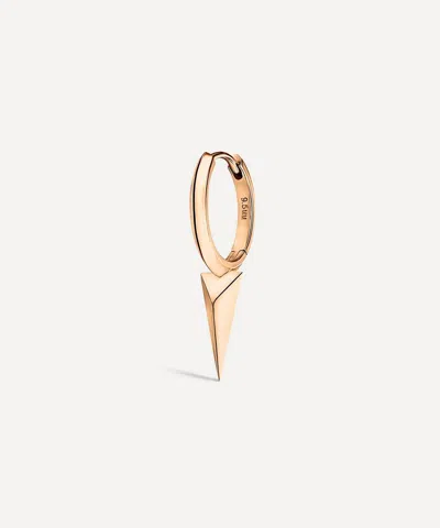 Maria Tash 14ct Rose Gold 9.5mm Faceted Single Long Spike Hoop Earring