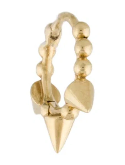 Pre-owned Maria Tash 14k 8mm Triple Short Spike Granulated Clicker Single Earring In Multi