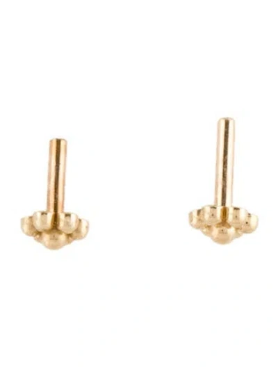 Pre-owned Maria Tash 14k Ball Flower Tash Threaded Backings In Multi