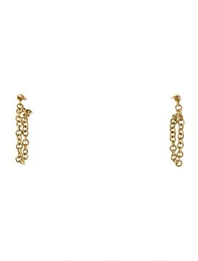 Pre-owned Maria Tash 14k Chain Wrap Stud Earrings In Multi