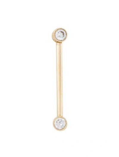 Pre-owned Maria Tash 14k Cubic Zirconia Engraved Nipple Barbell In Multi