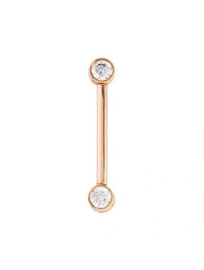 Pre-owned Maria Tash 14k Cubic Zirconia Engraved Nipple Barbell In Multicolor