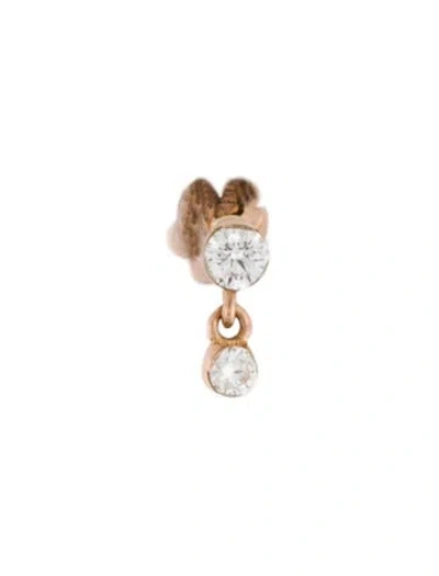 Pre-owned Maria Tash 14k Diamond Dangle Single Stud Earring In Multicolor
