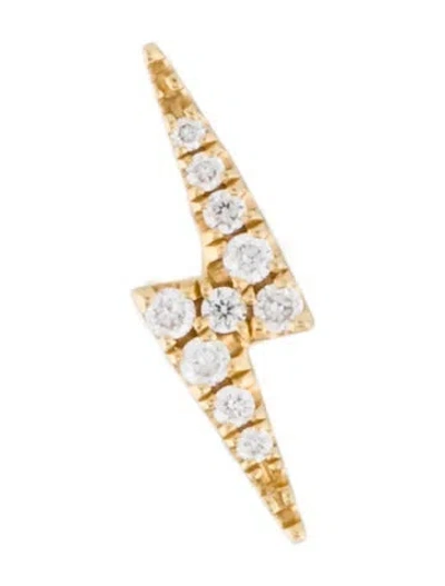 Pre-owned Maria Tash 14k Diamond Lightning Bolt Single Stud Earring In Multi