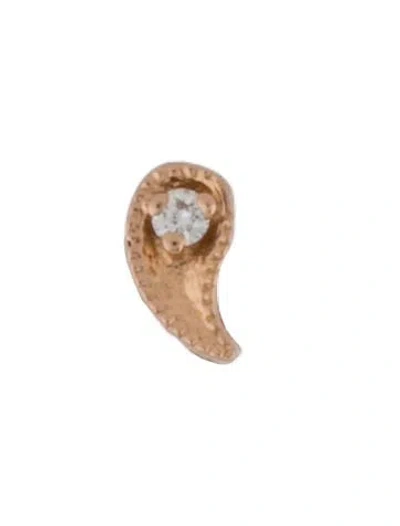 Pre-owned Maria Tash 14k Diamond Paisley Single Stud Earring In Multicolor