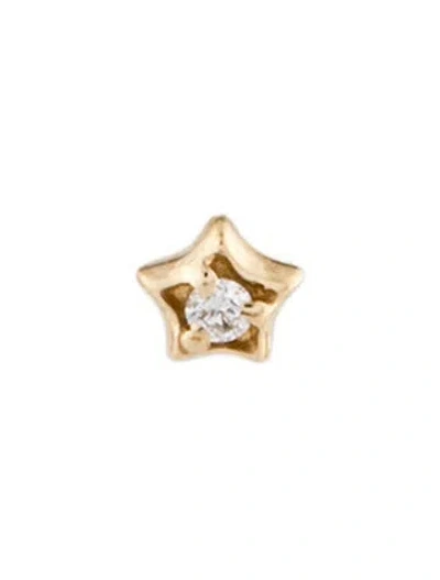 Pre-owned Maria Tash 14k Diamond Single Star Stud Earring In Multicolor