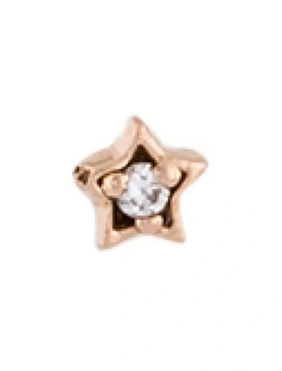 Pre-owned Maria Tash 14k Diamond Solitaire Star Single Earring In Multicolor