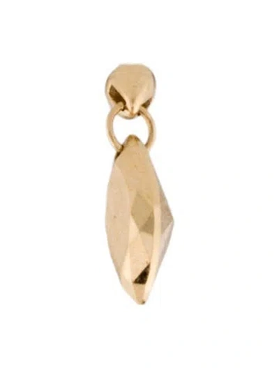 Pre-owned Maria Tash 14k Faceted Gold Marquise Threaded Charm Single Earring In Multi