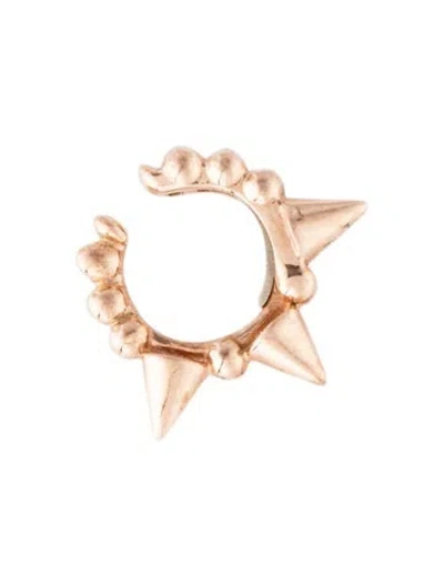 Pre-owned Maria Tash 14k Granulated Triple Spike Single Ear Cuff In Multicolor