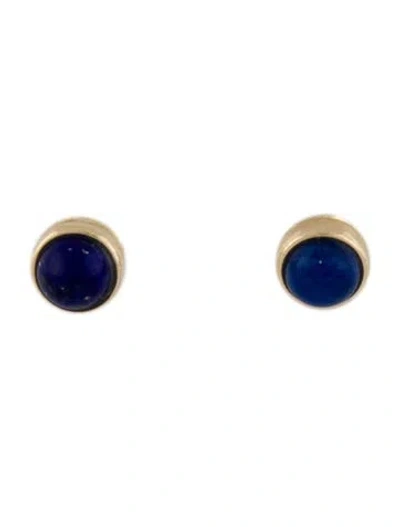 Pre-owned Maria Tash 14k Lapis Lazuli Stud Earrings In Multi