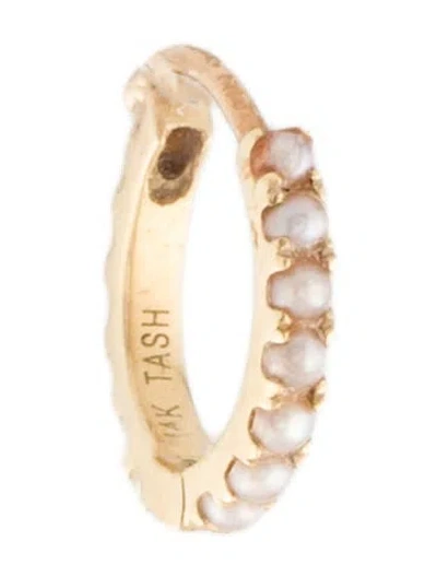 Pre-owned Maria Tash 14k Pearl Eternity Hoop Single Earring In Multi