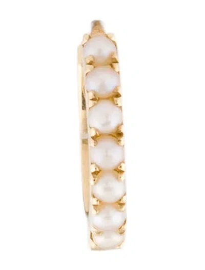Pre-owned Maria Tash 14k Pearl Eternity Hoop Single Earring In Multi