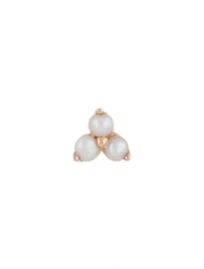 Pre-owned Maria Tash 14k Pearl Threaded Trinity Stud Earring In Multi