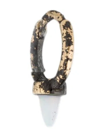 Pre-owned Maria Tash 14k Synthetic Opal Single Short Spike Hoop Earring In Multi