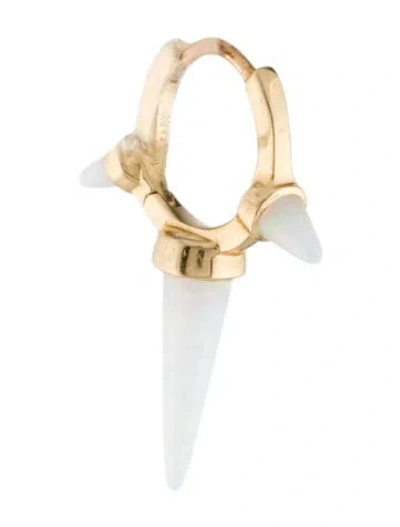 Pre-owned Maria Tash 14k Synthetic Opal Triple Long Spike Single Huggie Earring In Multi