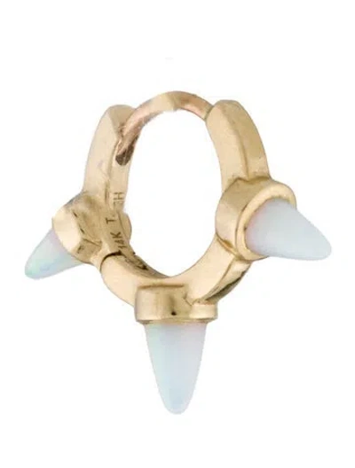 Pre-owned Maria Tash 14k Synthetic Opal Triple Short Spike Single Hoop Earring In Multi