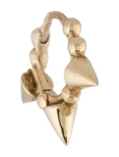 Pre-owned Maria Tash 14k Triple Short Spike Granulated Clicker Single Earring In Multicolor