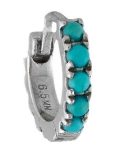 Pre-owned Maria Tash 14k Turquoise Eternity Huggie Single Earring In Multicolor
