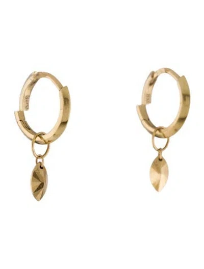 Pre-owned Maria Tash 14k Vertex Hoop W/ Marquise Charm Earrings In Multi