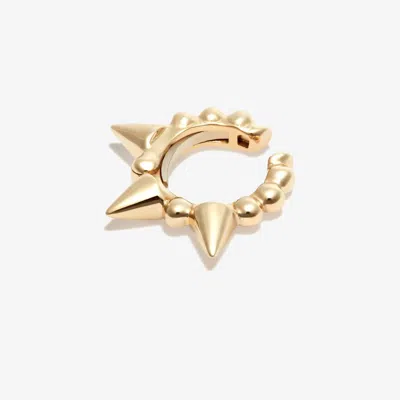 Maria Tash 14k Yellow Gold Granulated Triple Short Spike Ear Cuff