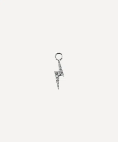 Maria Tash Diamond Lightning Bolt Charm In White Gold