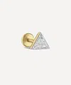 Maria Tash 18ct 5mm Invisible Set Triangle Diamond Single Threaded Stud Earring In Gold