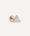 Maria Tash 18ct 5mm Invisible Set Triangle Diamond Single Threaded Stud Earring In Rose Gold