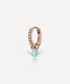 Maria Tash 6.5mm Single Short Opal Spike Diamond Eternity Hoop Earring In Rose