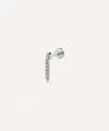 Maria Tash 18ct 7mm Diamond Eternity Bar Charm Single Threaded Stud Earring In Silver