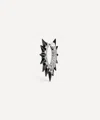 Maria Tash 18ct White Gold Black Moissanite Mohawk And Diamond 8mm Hoop Earring In White Gold