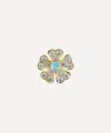 Maria Tash 18ct 8mm Opal And Diamond Pansy Single Threaded Stud Earring
