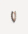 Maria Tash 18ct Rose Gold Black Moissanite Mohawk And Diamond 6.5mm Hoop Earring In Rose Gold