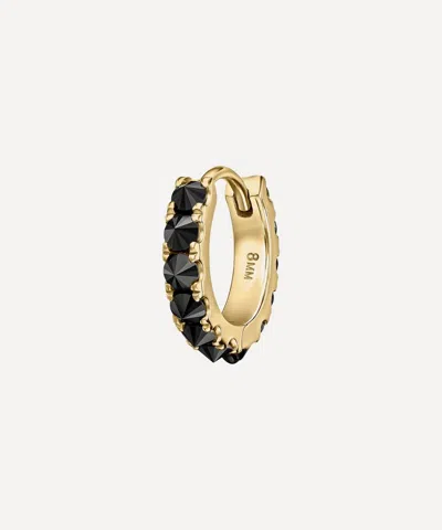 Maria Tash 18ct Gold Black Diamond Eternity 8mm Hoop Earring