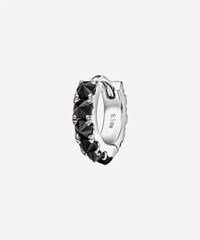 Maria Tash 18ct White Gold Black Diamond Eternity 6.5mm Hoop Earring
