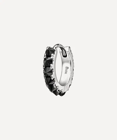 Maria Tash 18ct White Gold Black Diamond Eternity 8mm Hoop Earring