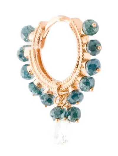 Pre-owned Maria Tash 18k Diamond & Color-enhanced Diamond Coronet Single Huggie Earring In Multi