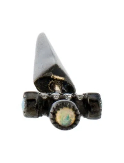 Pre-owned Maria Tash 18k Diamond & Opal Long Sword Ear Stud In Multi