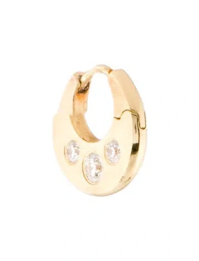 Pre-owned Maria Tash 18k Diamond Crescent Reversible Hoop Earring In Multi
