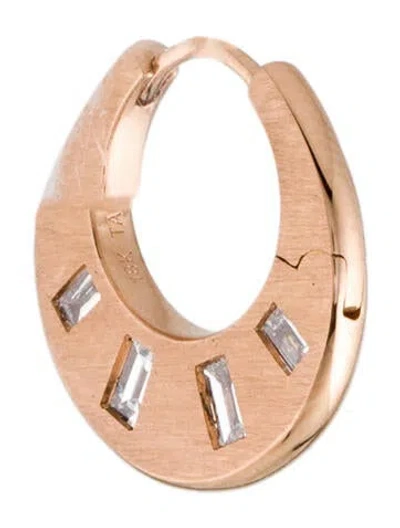 Pre-owned Maria Tash 18k Diamond Crescent Reversible Hoop In Multi