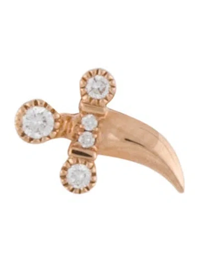 Pre-owned Maria Tash 18k Diamond Dagger Single Stud Earring In Multi