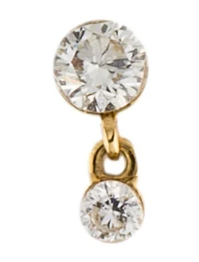 Pre-owned Maria Tash 18k Diamond Dangle Single Stud Earring In Multi