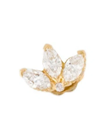 Pre-owned Maria Tash 18k Diamond Engraved Lotus Stud Earring In Multi