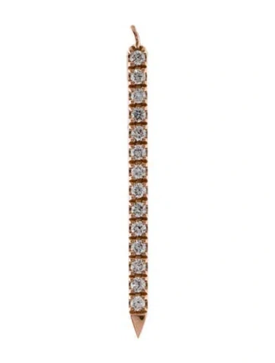 Pre-owned Maria Tash 18k Diamond Eternity Bar Charm Drop Earring In Multi