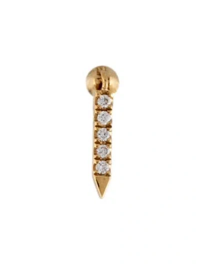 Pre-owned Maria Tash 18k Diamond Eternity Bar Charm Threaded Stud Single Earring In Multi