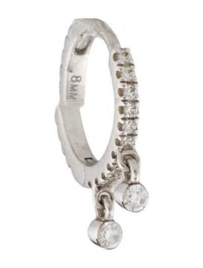 Pre-owned Maria Tash 18k Diamond Eternity Double Dangle Hoop Earring In Multi