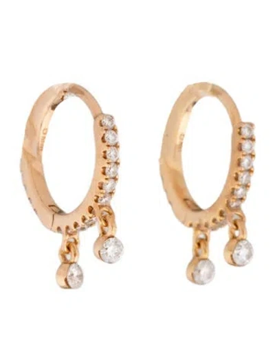 Pre-owned Maria Tash 18k Diamond Eternity Double Dangle Hoop Earrings In Multicolor