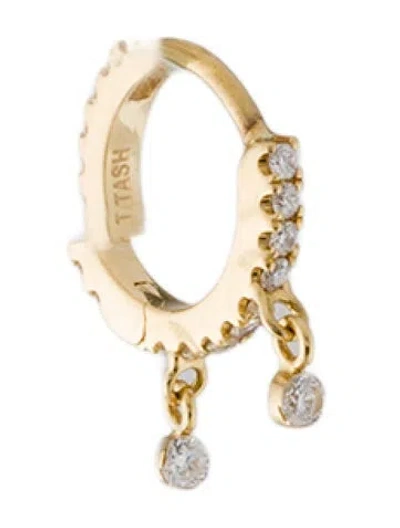 Pre-owned Maria Tash 18k Diamond Eternity Double Dangle Single Hoop Earring In Multi