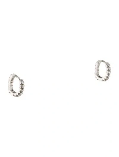Pre-owned Maria Tash 18k Diamond Eternity Hoop Earrings In Multi
