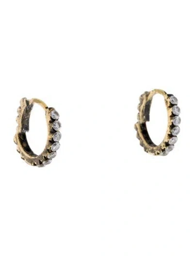 Pre-owned Maria Tash 18k Diamond Eternity Hoop Earrings In Multi